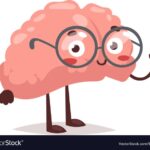 Smart brain character Royalty Free Vector Image